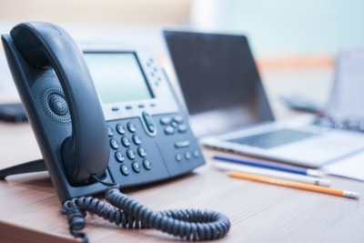 Phone on a desk