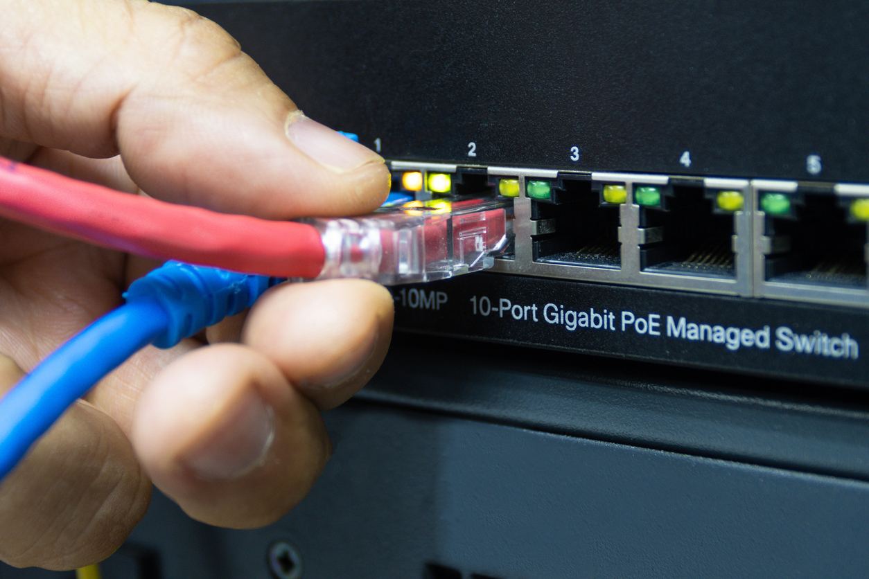 Man working on IP routing