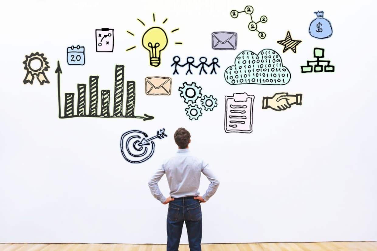 Man and brand equity illustration