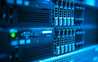 servers in a data center used to assist with contact center redundancy