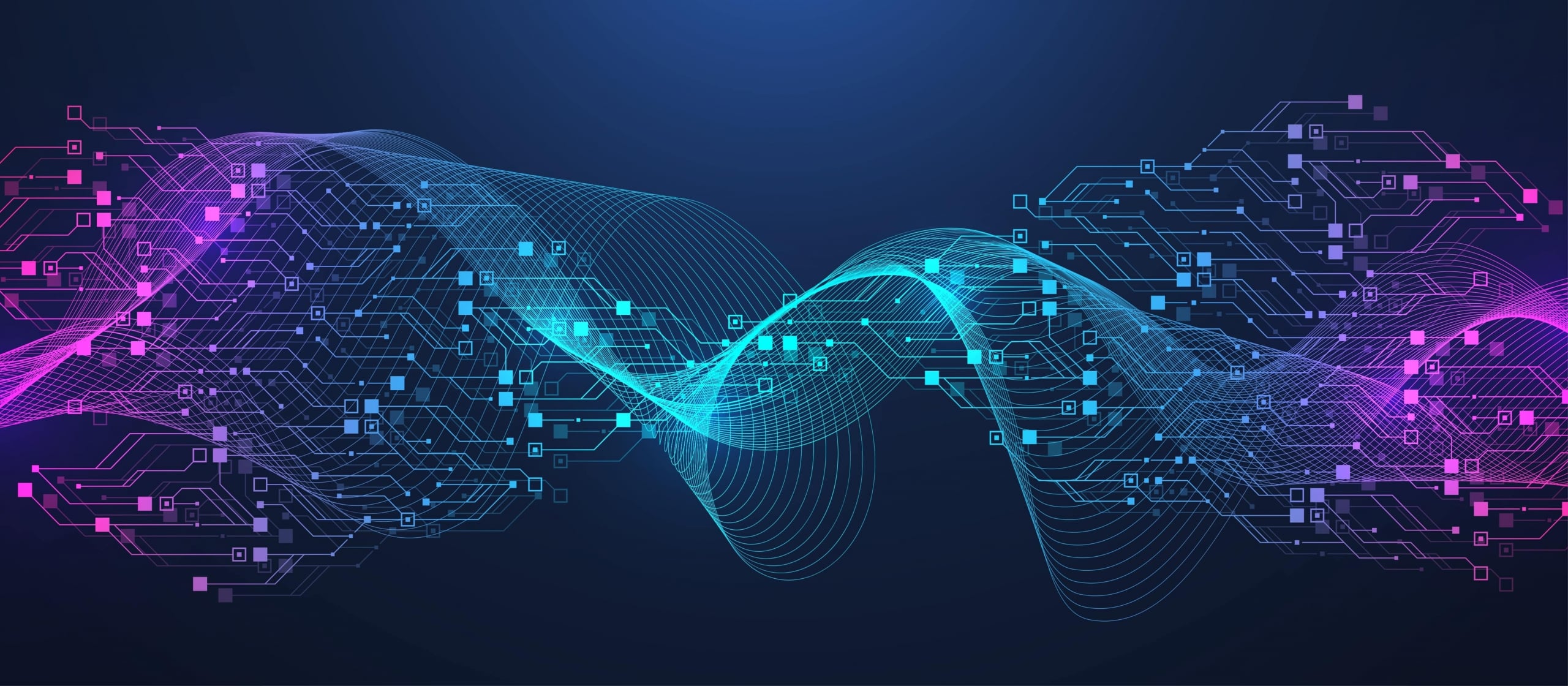 Artificial Intelligence with circuit electric line style.