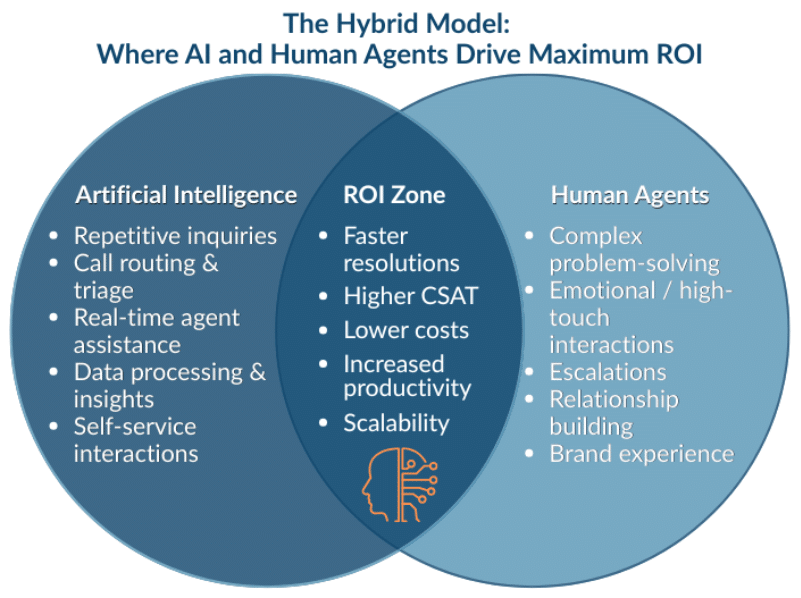 Infographic showing the AI Hybrid model.